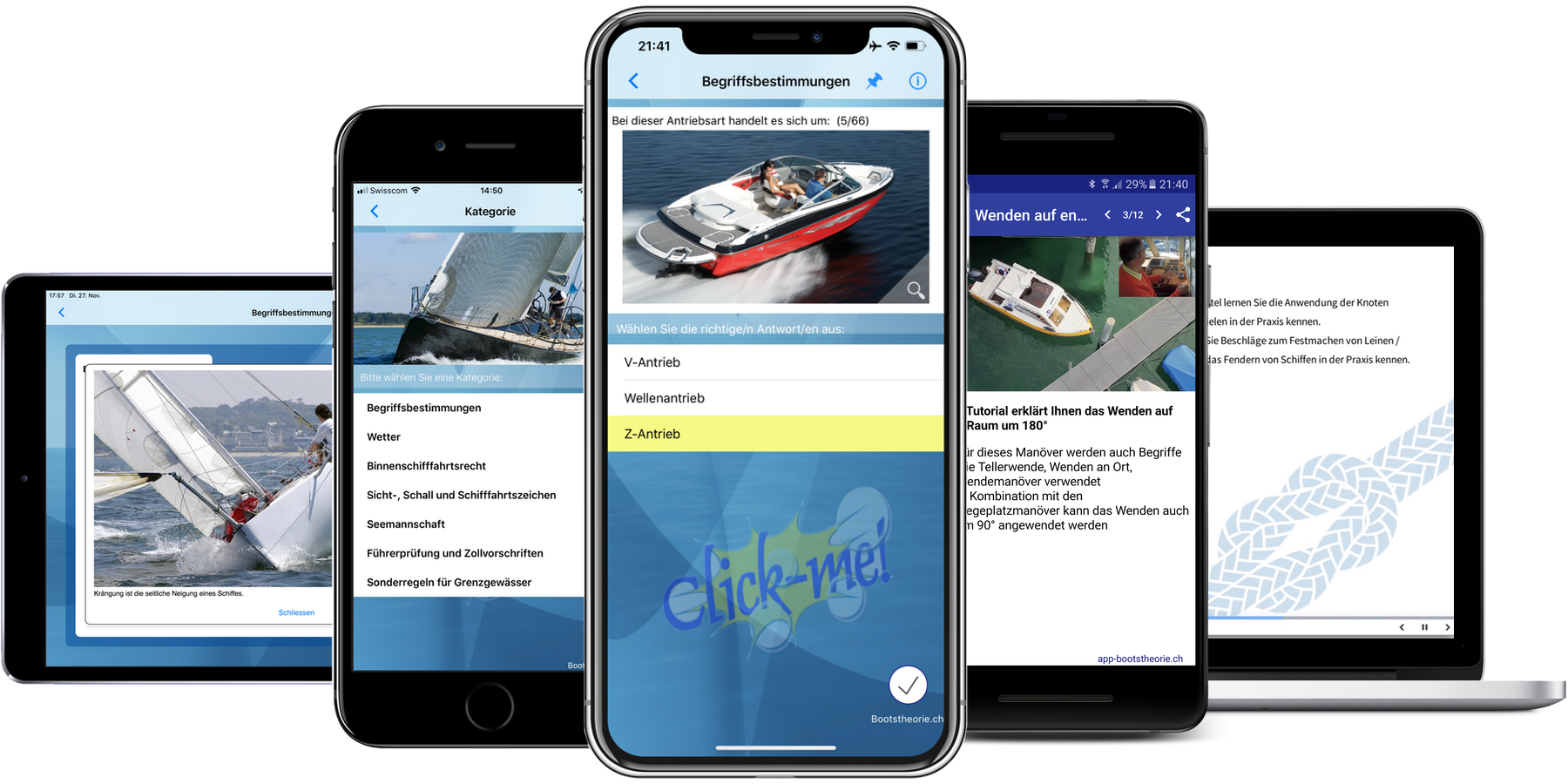 Bootsprüfung mit Theorie Buch und App Bootstheorie.ch