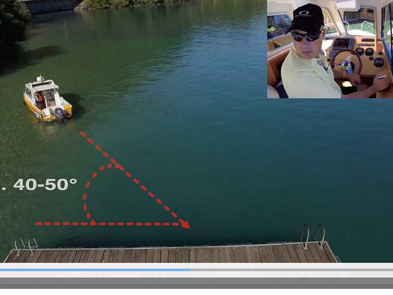 Hafenmanöver für Motorboote aus der Vogelperspektive gefilmt und in Tutorials leicht verständlich von Bootsfahrlehrer Andreas Gehri Schritt für Schritt erklärt.