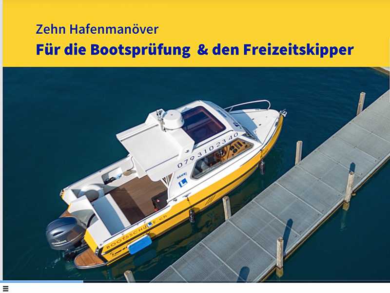 Hafenmanöver für Motorboote aus der Vogelperspektive gefilmt und in Tutorials leicht verständlich von Bootsfahrlehrer Andreas Gehri Schritt für Schritt erklärt.