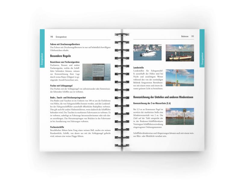 Das Theoriebuch Bootstheorie.ch 2020 vom Bootsfahrlehrer Andreas Gehri zur Vorbereitung auf die theoretische Bootsprüfung Motorboot und Segelschiff Kat. A & D auf Schweizerischen Gewässern.